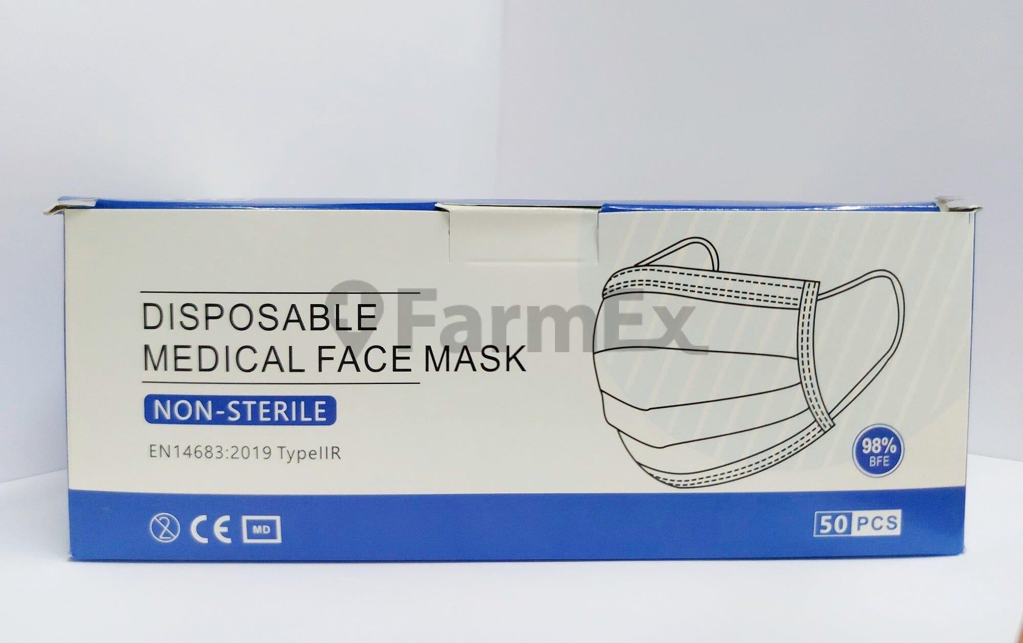 Mascarilla Desechable "Disposable Medical Face Mask" x 50 unidades Andes Valley